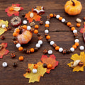 Miniatyrbild 5 av 5: 200 stycken 16 mm Halloween Thanksgiving träpärlor, rustika fallande träpärlor