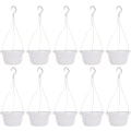 Miniatyrbild 1 av 5: 10-pack plast hängande självbevattnande trädgård blomkruka för utomhus- och inomhusväxter (vit) White