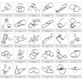 Miniatyrbild 2 av 5: Assorterade hjärnteasers i metalltråd IQ-pussel Papperslådepaket 24 st