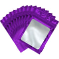 Miniatyrbild 1 av 5: 100 st Mylar-påsar Återanvändbara läckagesäkra tätningsbara smyckespåsar (7,5X12CM, Lila) Purple 7.5*12cm