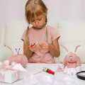 Miniatyrbild 3 av 5: Stickningsdocka-set, 2-pack fransk stickdocka, stickdocka i trä för barn