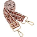 Miniatyrbild 1 av 5: Bred axelrem justerbar ersättningsbälte crossbody canvasväska handväska (brun) Brown