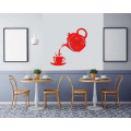 Miniatyrbild 2 av 4: Väggklockor Kreativa DIY Akryl Kaffe Kopp Tekanna 3D Väggklocka Dekorativa red