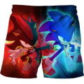 Miniatyrbild 1 av 3: Barn Pojkar 3D Sonic the Hedgehog Baddräkt Simshorts Badbyxor Strandshorts C 140cm