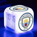 Miniatyrbild 1 av 5: Digital väckarklocka för barn, tecknad fotbollsmönster 7 LED färgväxlande klocka med termometerfunktion och nattlampa, present till pojkar flickor D