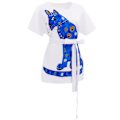 Pikkukuva 3 / 6: ABBA 70-luvun Agnetha Cosplay -asu Naisten T-paita Vyö Asut Halloween-asu Blue M