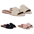 Miniatyrbild 7 av 8: LORO PIANA Sommar Charm Suedetofflor Apricot 40