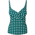 Miniatyrbild 2 av 4: Dam Polka Dot Tankini Set Baddräkt Vadderade Shorts Strandkläder Baddräkt Plus Size Green M