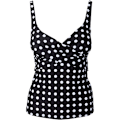Miniatyrbild 3 av 5: Dam Polka Dot Tankini Set Baddräkt Vadderade Shorts Strandkläder Baddräkt Plus Size Black L