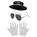 Pikkukuva 2 / 5: Lasten poikien Michael Jackson -asu Cosplay-tanssitähti Halloween-karnevaali Superstar-laulaja Juhlat Pojat 80-luvun 90-luvun hiphop-lava-asut M