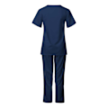 Miniatyrbild 3 av 5: Vårduniform Set Kvinnor Arbetskläder Mock Topp med Byxor Set Navy Blue L