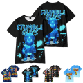Miniatyrbild 2 av 6: Barn Flickor Pojkar StumbleGuys T-shirt med grafiskt print sommar Casual Tee Top A 150cm