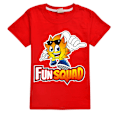 Pikkukuva 1 / 3: Fun Squad Gaming -paidat pojille ja tytöille, söpö graafinen sarjakuvaprintti, pyöreä pääntie, hauska lyhythihainen t-paita, päivittäinen kevät- ja kesäpaita lapsille Red 140cm