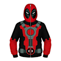Miniatyrbild 1 av 3: Superhjälte Deadpool-dräkt barn, unisex pojkar flickor 3D All Over Superhero Print Zip Up Hoodie Jacka Tröja M