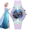 Miniatyrbild 1 av 4: Söt Tecknad Klocka Frozen Quartz Klocka LED-Blixt för Flicka #3