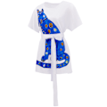 Pikkukuva 2 / 6: ABBA 70-luvun Agnetha Cosplay -asu Naisten T-paita Vyö Asut Halloween-asu Blue M