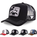 Miniatyrbild 2 av 2: Mickey Basebollkeps Utomhus Dam Herr Truckerkeps Mesh Solhatt Black