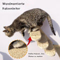 Miniatyrbild 9 av 9: Klättervägg för katter, 4 våningar husdjurstrappa för vägg, kattstege i massivt trä, kattmöbel, för husdjurs klättring/lek/avkoppling