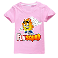 Pikkukuva 1 / 3: Fun Squad Gaming -paidat pojille ja tytöille, söpö graafinen sarjakuvaprintti, pyöreä pääntie, hauska lyhythihainen t-paita, päivittäinen kevät- ja kesäpaita lapsille Pink 140cm