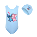 Miniatyrbild 1 av 3: Flickor Lilo och Stitch Badkläder Baddräkt Bikini Hatt 2ST/Set Sky blue 140cm