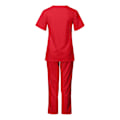 Miniatyrbild 4 av 6: Vårduniform Set Kvinnor Arbetskläder Mock Topp med Byxor Set Red L