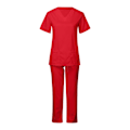 Miniatyrbild 1 av 6: Vårduniform Set Kvinnor Arbetskläder Mock Topp med Byxor Set Red L