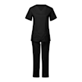 Miniatyrbild 1 av 5: Vårduniform Set Kvinnor Arbetskläder Mock Topp med Byxor Set Black L