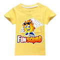 Pikkukuva 1 / 3: Fun Squad Gaming -paidat pojille ja tytöille, söpö graafinen sarjakuvaprintti, pyöreä pääntie, hauska lyhythihainen t-paita, päivittäinen kevät- ja kesäpaita lapsille Yellow 140cm