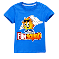 Pikkukuva 1 / 3: Fun Squad Gaming -paidat pojille ja tytöille, söpö graafinen sarjakuvaprintti, pyöreä pääntie, hauska lyhythihainen t-paita, päivittäinen kevät- ja kesäpaita lapsille Dark Blue 140cm