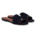 Miniatyrbild 1 av 9: LORO PIANA Sommar Charm Suedetofflor Black 39