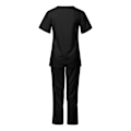 Miniatyrbild 3 av 5: Vårduniform Set Kvinnor Arbetskläder Mock Topp med Byxor Set Black M