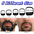 Miniatyrbilde 2 av 10: Barbermal for menn, 5 stk. Skjeggbarbermal 5 Størrelser Presis Trimmeskjegg Formingsstyling Guide Shaper Perfekt for hårfestelinje, kanting White