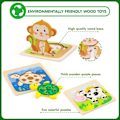 Pikkukuva 4 / 5: TOY Life -puinen eläinpalapeli 1-3-vuotiaille lapsille, vauvapalapeli 1-3-vuotiaille lapsille, opettavainen oppimispeli 1 2 3+ -vuotiaille pojille ja tytöille - 4 kpl - A