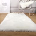 Miniatyrbild 1 av 5: Matta för Vardagsrum 160x230 Modern Plysch Mjuk Fluffig Sovrum Sängmatta Burspråk Soffa Stol Pad Vit Grå Stora Mattor white 200x80cm