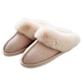 Miniatyrbilde 1 av 2: Bomulls Tøfler Dame Tykke Plysjtøfler Høst Vinter Varme Tøfler Vanntette Sklisikre Hjemmesandaler Beige 36-37 For 35-36