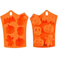 Pikkukuva 4 / 5: 6-lokeroinen Halloween-karkki-jääpalamuotti, aave, kurpitsa, leivontamuotti