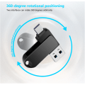 Miniatyrbillede 7 af 7: USB C Flashdrev 64GB Type C USB 3.0 USB-drev med nøglering 2 i 1 OTG Thumb Drive Memory Stick Swivel Jump Drive(Sølv)