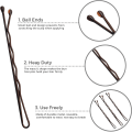 Miniatyrbilde 2 av 5: Brune hårnåler 100 stk Brune hårnåler Grips Kirby Grips Hårnåler til boller, bollepinne med eske Flott hårnåler for tykt hår Bobby Brown (5cm)