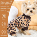 Miniatyrbilde 5 av 5: Leopard Hund Genser Hund Jumpsuit - Vinter Fleece Valp Klær for Små Hunder Jente Gutt Varm Liten Hund Pyjamas Hund Antrekk -S