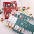 Miniatyrbillede 2 af 5: Jule Ske Gaffel Nytår 2024 Julepynt til Hjemmet Julegave Natal Noel Navidad Style 3