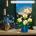 Miniatyrbillede 5 af 5: Orkidé Blomster Byggesæt, Plante Byggeklodser, Bygning Plante Dekoration til Kvinder Valentinsdag Gaver, Blomster Botanisk til Hjem Indendørs Kontor Dekoration