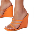 Pikkukuva 1 / 5: Avokärkiset slingback-sandaalit naisille, korkokengät, vapaa-ajan kengät, kesäiset rantatarvikkeet Orange 36