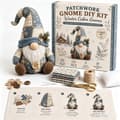 DIY-sy-sett til jul, materialpakke for patchwork-nisse, avslappende håndarbeidssett for julepynt k8