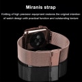 Pikkukuva 4 / 7: Yhteensopiva Apple Watch -ranneke 38-40mm/42-44mm, ruostumattomasta teräksestä valmistettu solkikiinnitteinen metalliranneke, korvaava - 42/44mm ruusukulta