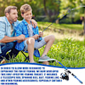 Miniatyrbilde 4 av 7: Fiskestangsett for barn (inkludert fiskehjul og agnsett), startsett for barn, 1,8 m teleskopisk fiskestang i karbonfiber og fiskesene Blue