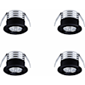 Miniatyrbillede 1 af 3: Sæt med 4 mini forsænkede LED-spots, 3 W, koldt hvidt lys, sort