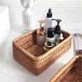 Miniatyrbild 3 av 5: Handvävd Vickerkorg Frukt, Te och Bröd Korg Rektangulär Förvaringslåda för Kosmetika