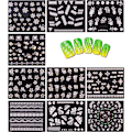 Miniatyrbillede 3 af 7: Neglekunst DIY Dekorative Stickers - 30 Guld + 30 Sort og Hvid FarverSkønhed og Sundhed