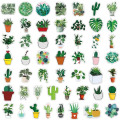Miniatyrbilde 3 av 5: 100 stk levende naturlige grønne plantesklistremerker Potted Sage Cactus Fern Floral Aesthetic Decals for Hydroflask, vannflasker, journal, utklippsbøker bærbare datamaskiner