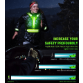 Miniatyrbilde 3 av 5: LED-refleksvest, løpeutstyr, USB-oppladbar lysende løpevest for nattvandring med vanntett telefonpose, armbånd med høy synlighet - grønn